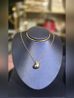 Sterling Silver In Gold Teardrop Pendant Necklace - Women Jewelry